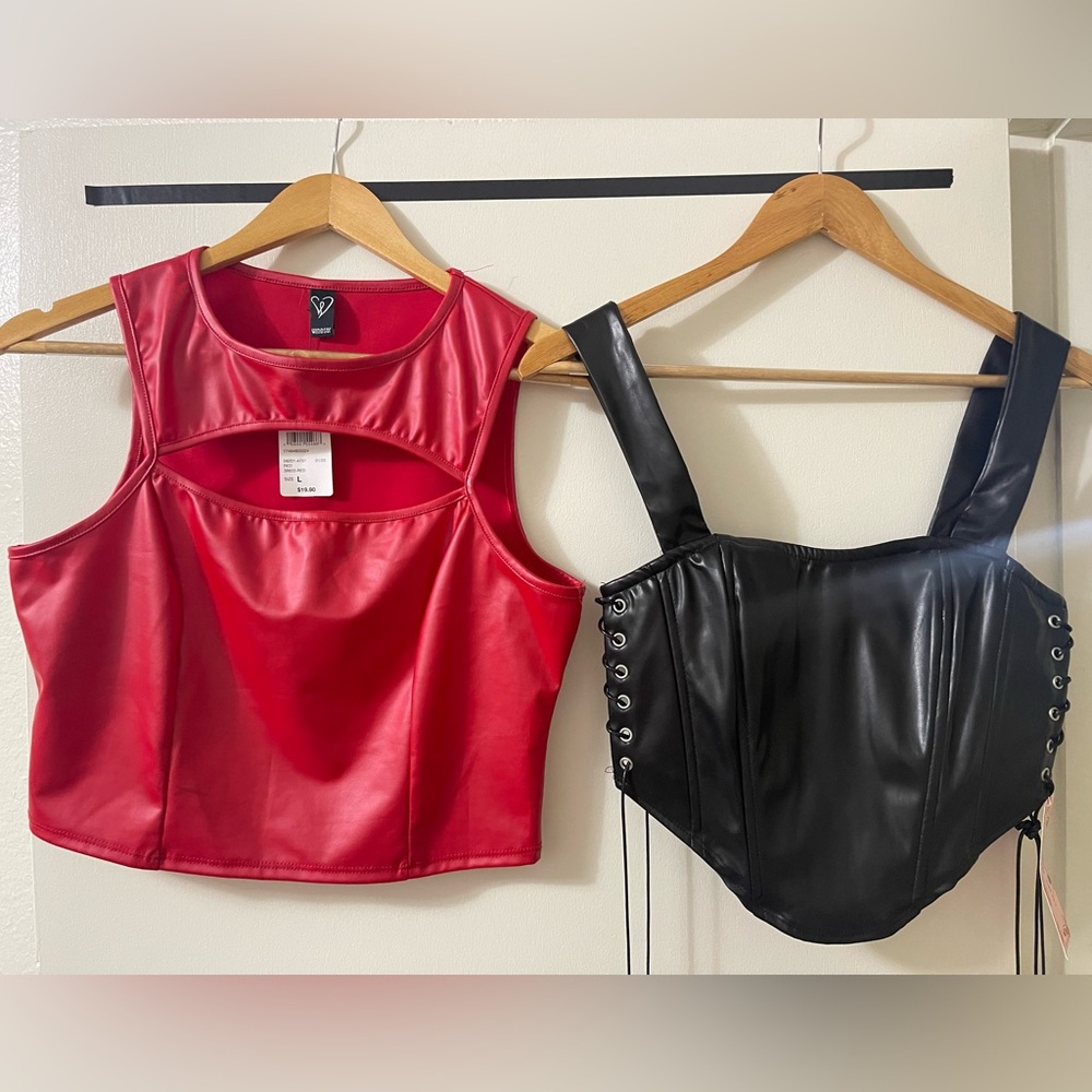 Faux Leather tops